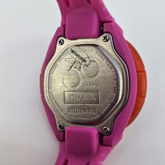 Timex Ironman 30th Anniversary Women's Digital Watch 38MM Pink Bands New Battery - Picture 8 of 15